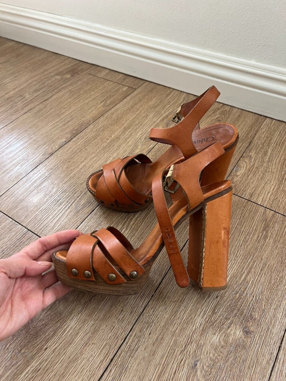 Chloe Leather Platform Sandals Boho
